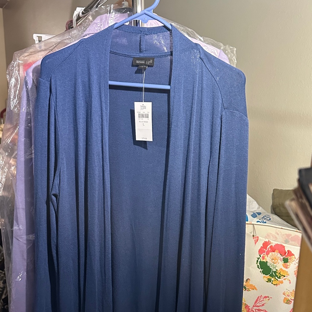 J. Jill Blue Cardigan Sweater